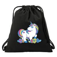 Cute Easter Eggs Unicorn Drawstring Bag