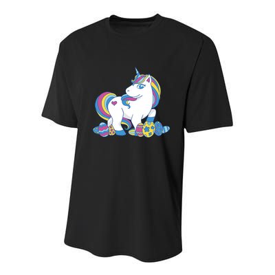 Cute Easter Eggs Unicorn Youth Performance Sprint T-Shirt