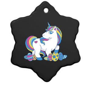 Cute Easter Eggs Unicorn Ceramic Star Ornament