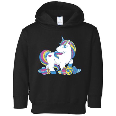 Cute Easter Eggs Unicorn Toddler Hoodie