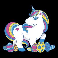 Cute Easter Eggs Unicorn Cropped Pullover Crew