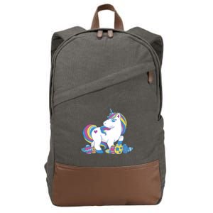 Cute Easter Eggs Unicorn Cotton Canvas Backpack