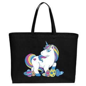 Cute Easter Eggs Unicorn Cotton Canvas Jumbo Tote