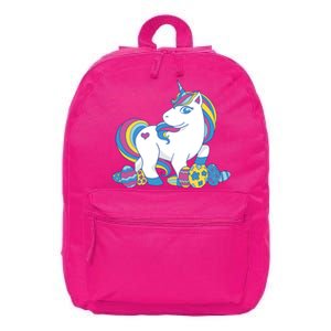 Cute Easter Eggs Unicorn 16 in Basic Backpack