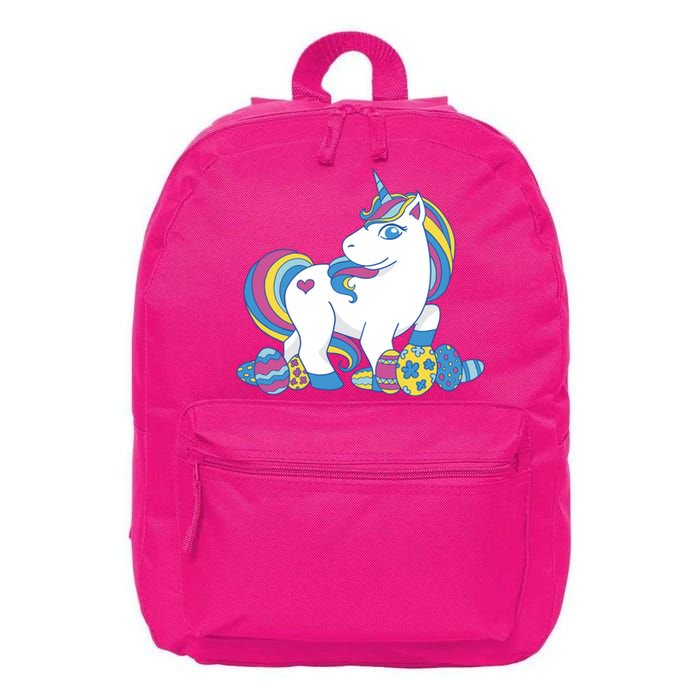 Cute Easter Eggs Unicorn 16 in Basic Backpack