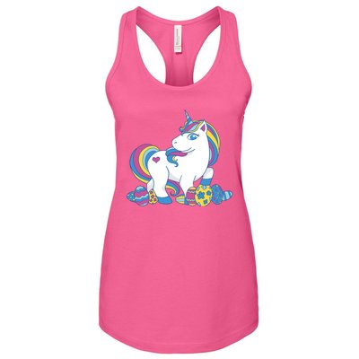 Cute Easter Eggs Unicorn Women's Racerback Tank