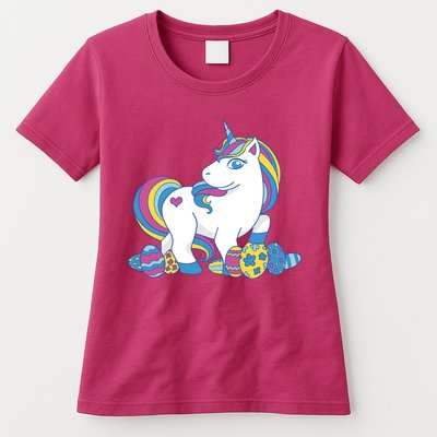 Cute Easter Eggs Unicorn Womens T-Shirt