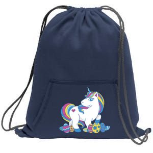 Cute Easter Eggs Unicorn Sweatshirt Cinch Pack Bag