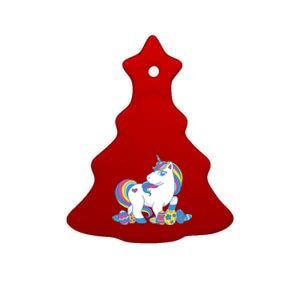 Cute Easter Eggs Unicorn Ceramic Tree Ornament