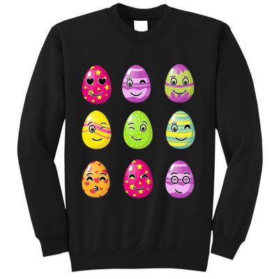 Colorful Easter Eggs Smiley Sweatshirt