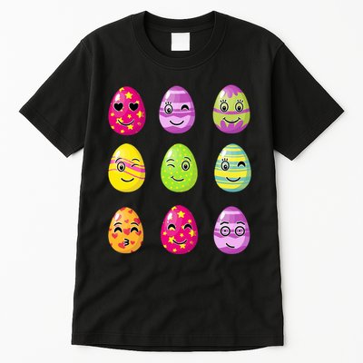 Colorful Easter Eggs Smiley Tall T-Shirt