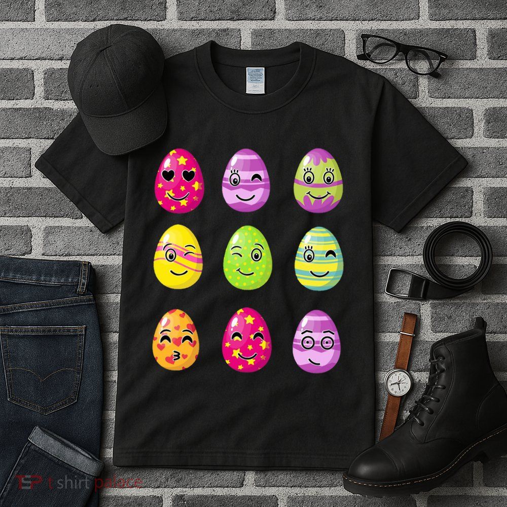 Colorful Easter Eggs Smiley Tall T-Shirt
