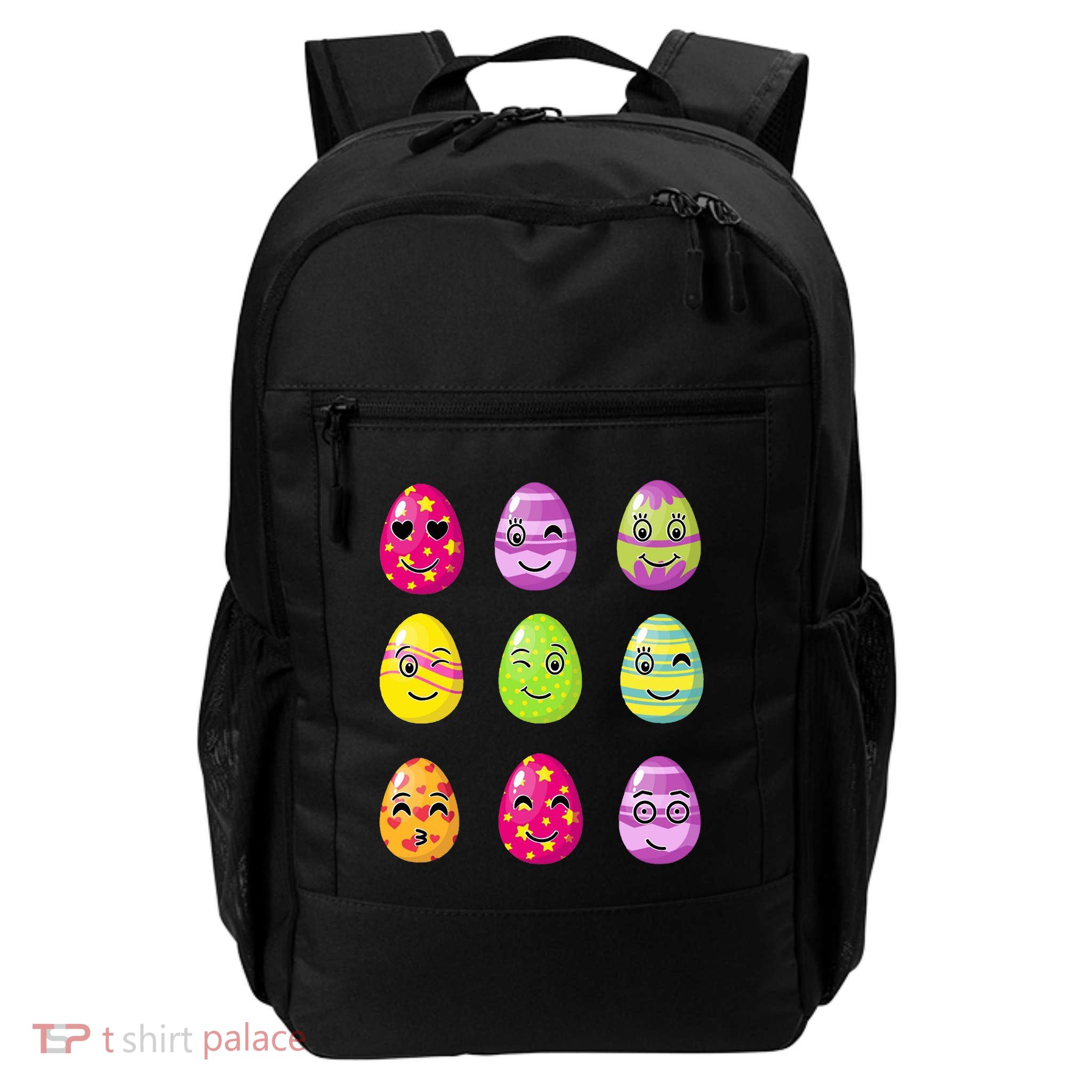 Colorful Easter Eggs Smiley Backpack