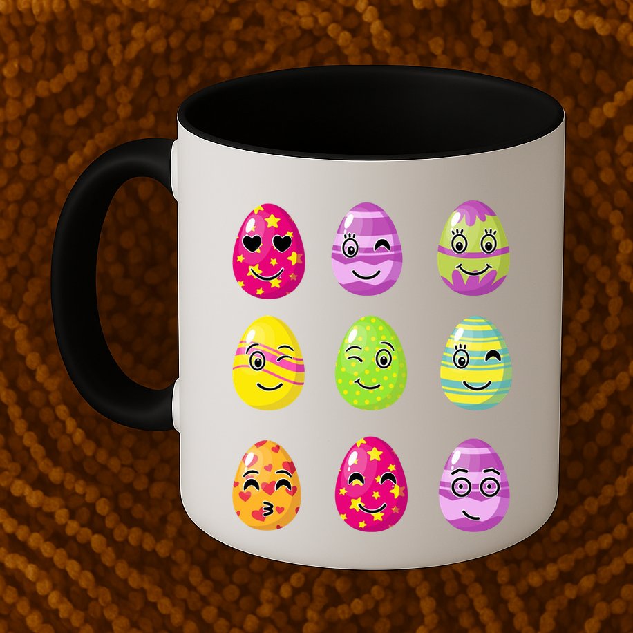 Colorful Easter Eggs Smiley Mug