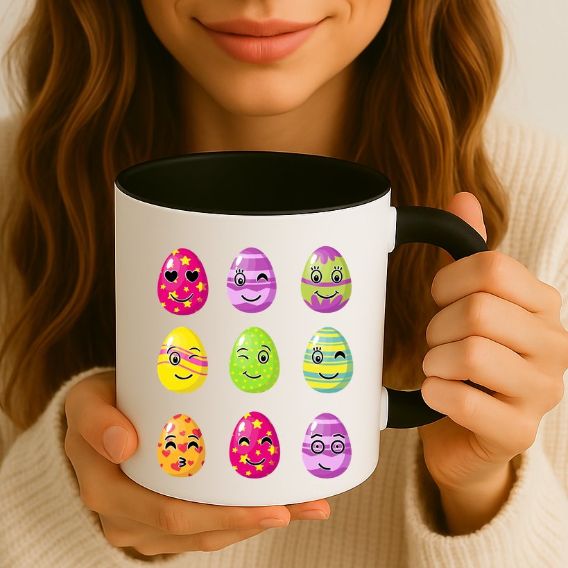 Colorful Easter Eggs Smiley Mug