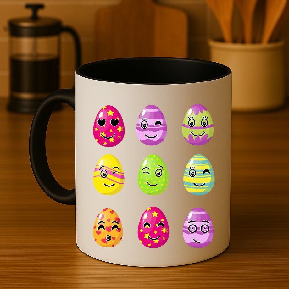 Colorful Easter Eggs Smiley Mug