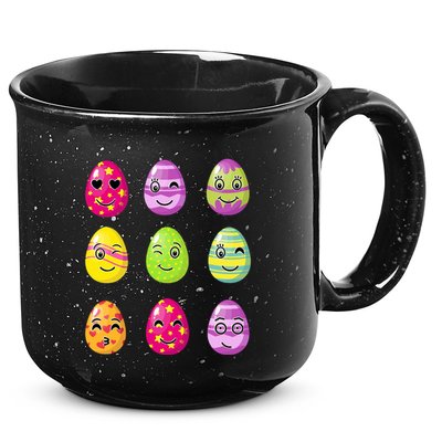 Colorful Easter Eggs Smiley 15oz Campfire Ceramic Mug