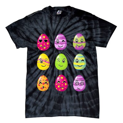 Colorful Easter Eggs Smiley Tie-Dye T-Shirt