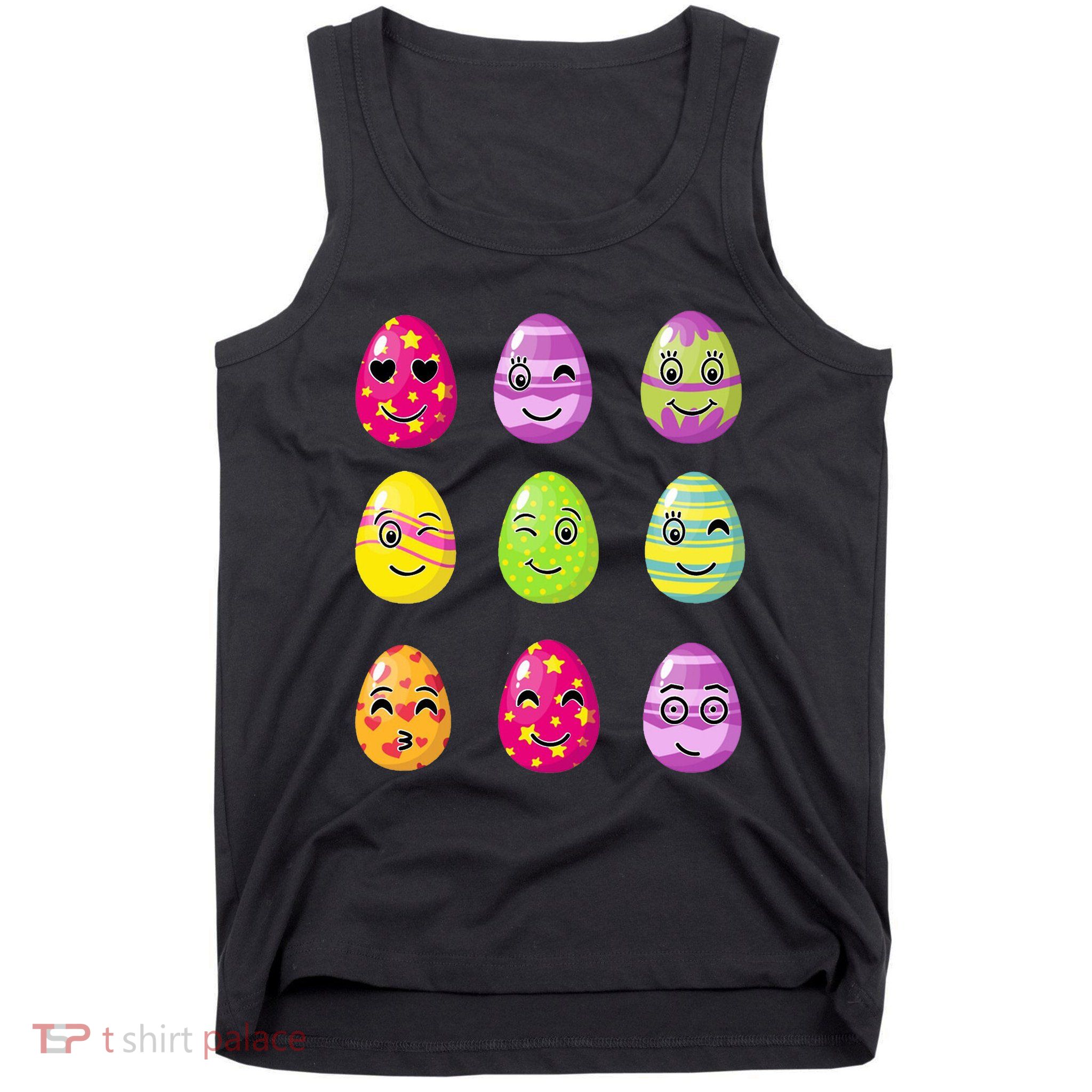 Colorful Easter Eggs Smiley Tank Top