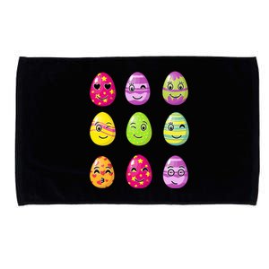 Colorful Easter Eggs Smiley Microfiber Hand Towel