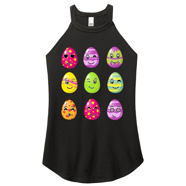 Colorful Easter Eggs Smiley Women's Perfect Tri Rocker Tank