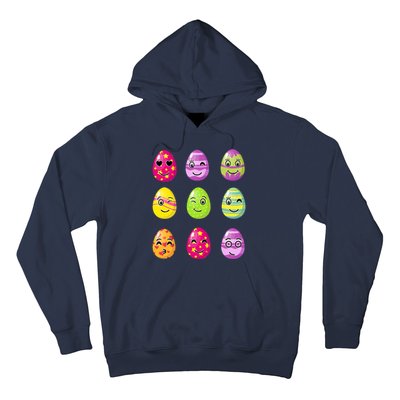 Colorful Easter Eggs Smiley Hoodie