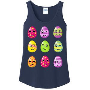 Colorful Easter Eggs Smiley Ladies Essential Tank