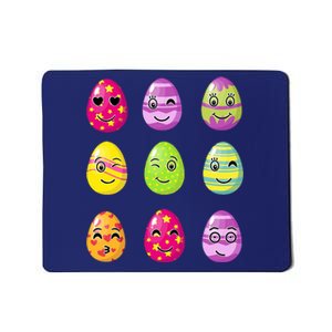 Colorful Easter Eggs Smiley Mousepad