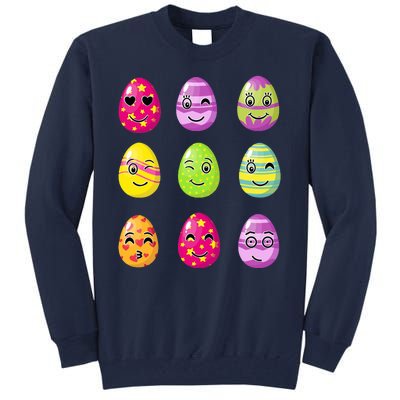 Colorful Easter Eggs Smiley Tall Sweatshirt