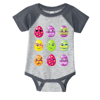 Colorful Easter Eggs Smiley Infant Baby Jersey Bodysuit
