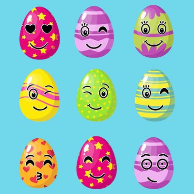 Colorful Easter Eggs Smiley T-Shirt