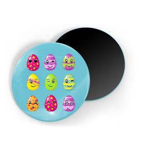 Colorful Easter Eggs Smiley Magnet