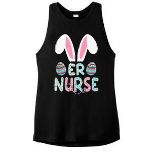 Cute Easter ER Nurse RN Bunny Ears Easter Eggs Ladies PosiCharge Tri-Blend Wicking Tank