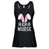 Cute Easter ER Nurse RN Bunny Ears Easter Eggs Ladies Essential Flowy Tank