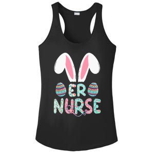 Cute Easter ER Nurse RN Bunny Ears Easter Eggs Ladies PosiCharge Competitor Racerback Tank