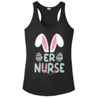 Cute Easter ER Nurse RN Bunny Ears Easter Eggs Ladies PosiCharge Competitor Racerback Tank