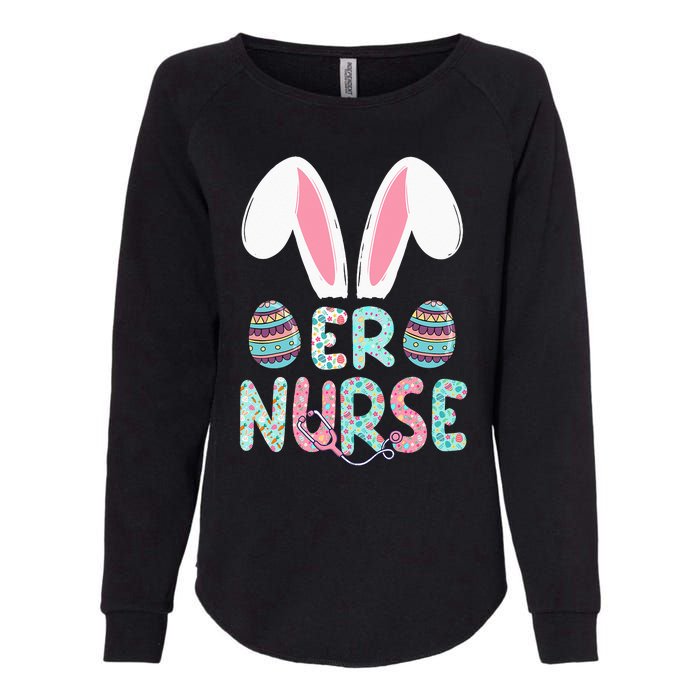 Cute Easter ER Nurse RN Bunny Ears Easter Eggs Womens California Wash Sweatshirt