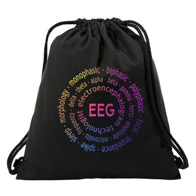 Colorful EEG - EEG Appreciation - EEG Pediatric Drawstring Bag