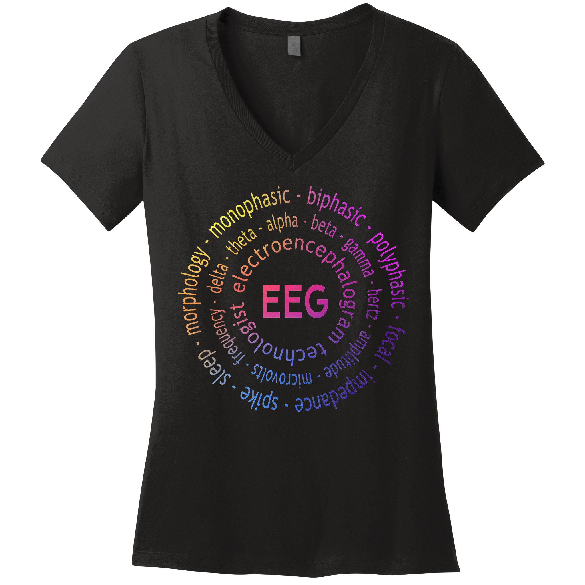 Colorful EEG - EEG Appreciation - EEG Pediatric Women's V-Neck T-Shirt