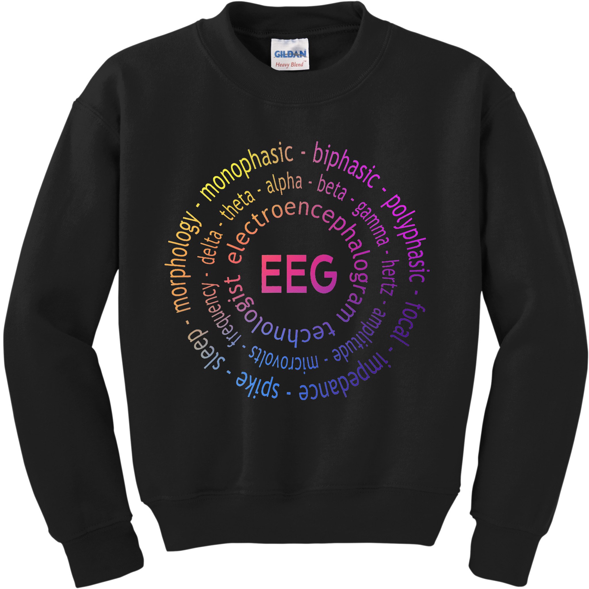 Colorful EEG - EEG Appreciation - EEG Pediatric Kids Sweatshirt