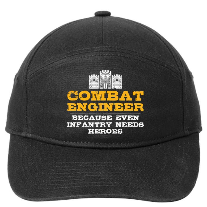 Combat Engineer Engineer Gifts Army Engineering 7-Panel Snapback Hat