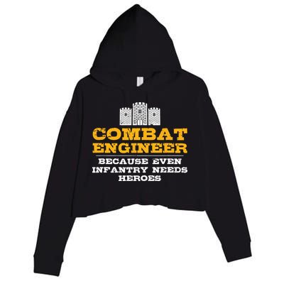Combat Engineer Engineer Gifts Army Engineering Crop Fleece Hoodie