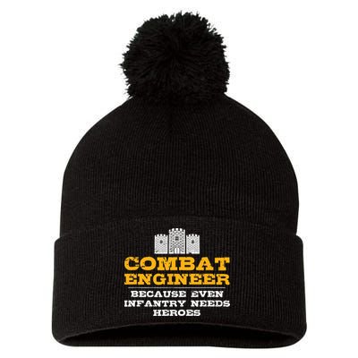 Combat Engineer Engineer Gifts Army Engineering Pom Pom 12in Knit Beanie