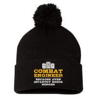 Combat Engineer Engineer Gifts Army Engineering Pom Pom 12in Knit Beanie