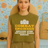 Combat Engineer Engineer Gifts Army Engineering Garment-Dyed Women's Muscle Tee