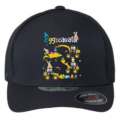 Construction Excavator Easter Day Egg Hunt Flexfit Unipanel Trucker Cap