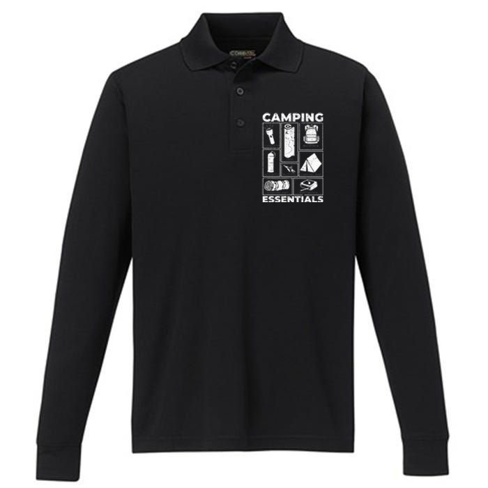 Camping Essentials Equipment Born Items Performance Long Sleeve Polo