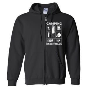 Camping Essentials Equipment Born Items Full Zip Hoodie