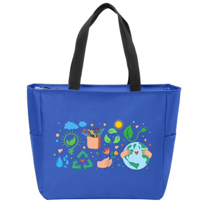 Clean Energy Environtal Protection 22 April Earth Day Cute Gift Zip Tote Bag