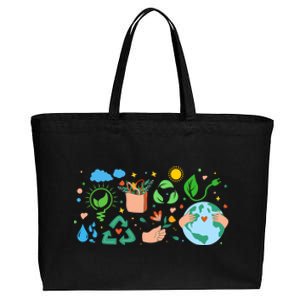 Clean Energy Environtal Protection 22 April Earth Day Cute Gift Cotton Canvas Jumbo Tote